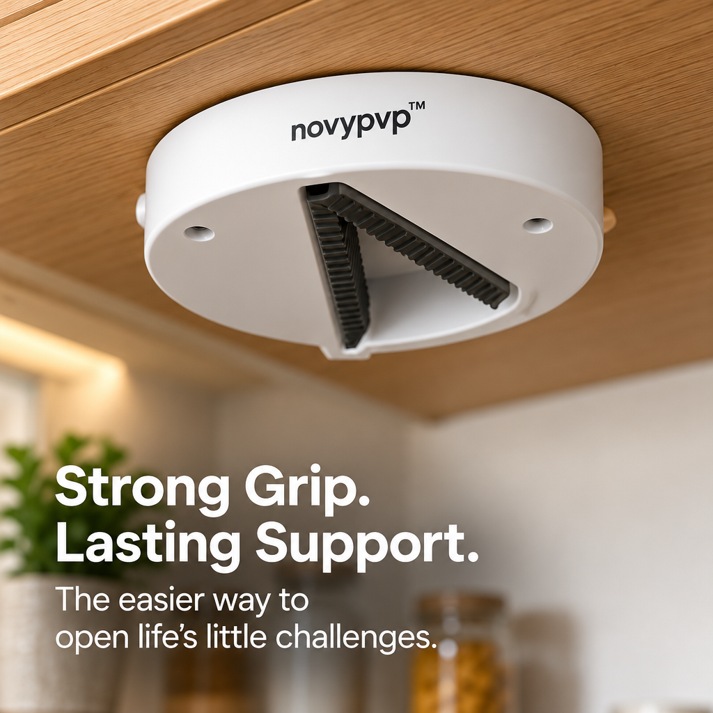novypvp™ Under-Cabinet Jar Opener, V-Grip Mounted Lid Opener for Screw-Top Jars with Installation Hardware
